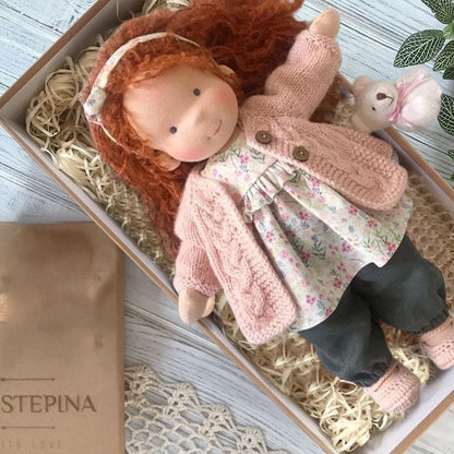 Brehn | Handcrafted Waldorf Doll | Natural Materials & Pollutant-Free | Educational Fabric Toy | Hypoallergenic & Organic Quality | 30cm Cuddly Doll