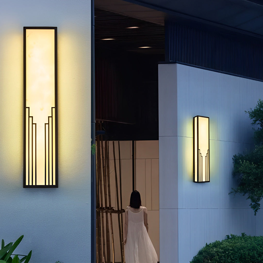 Strip Rectangular Resin Waterproof LED Black Modern Outdoor Wall Light | Kalsten