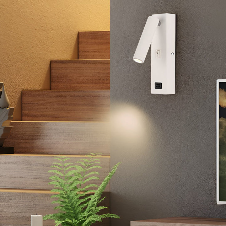 ArtiLicht Luxury Wall Lamp with Adjustable LED and USB Charging Port Kalsten
