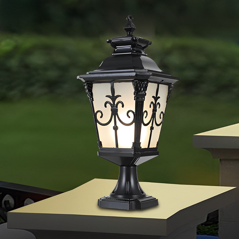 Retro Pattern Waterproof LED European Style Solar Fence Post Lights | Kalsten