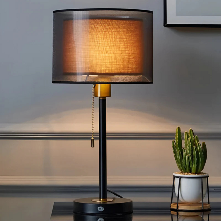 Table Lamp with Double Fabric Shade | Kalsten
