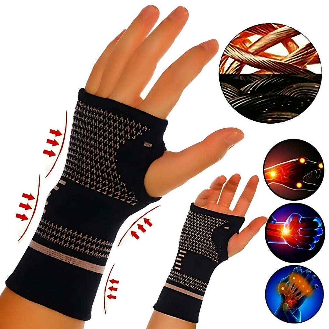 Skanto | FlexSupport Wrist Brace with Heat Pad for Back Pain – Breathable Support for Injuries, Chronic Pain, and Post-Surgery Rehabilitation