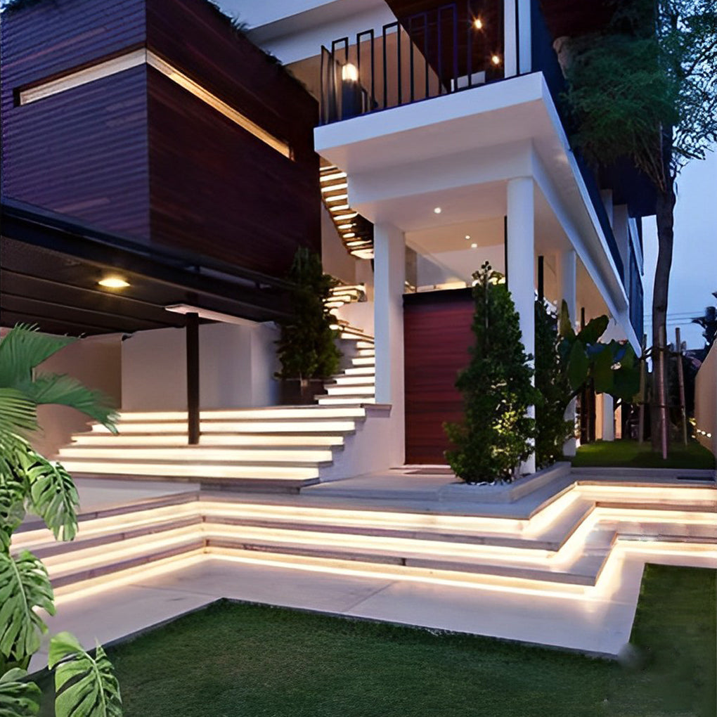 0.39'' Waterproof Recessed LED Under Tread Stair Lighting Modern Flexible Strip Light | Kalsten