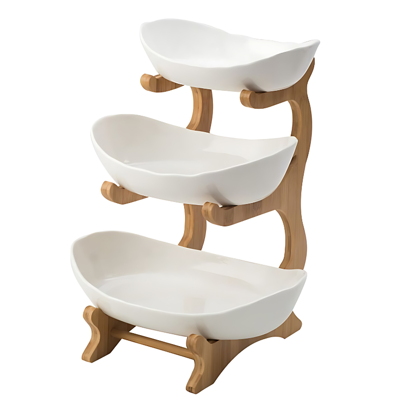 Kalsten | FruitTriad | Three-tier fruit bowl made of plastic