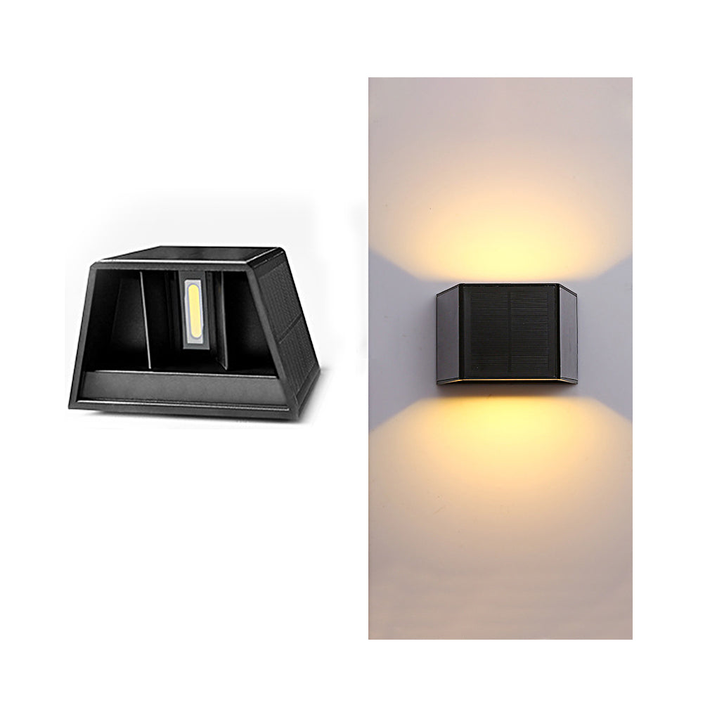 Up and Down Lighting LED Waterproof Black Modern Solar Wall Lights | Kalsten