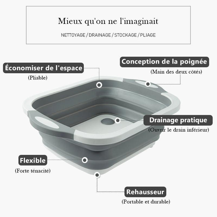 Folding Cutting Board with Dish Bin | Kalsten