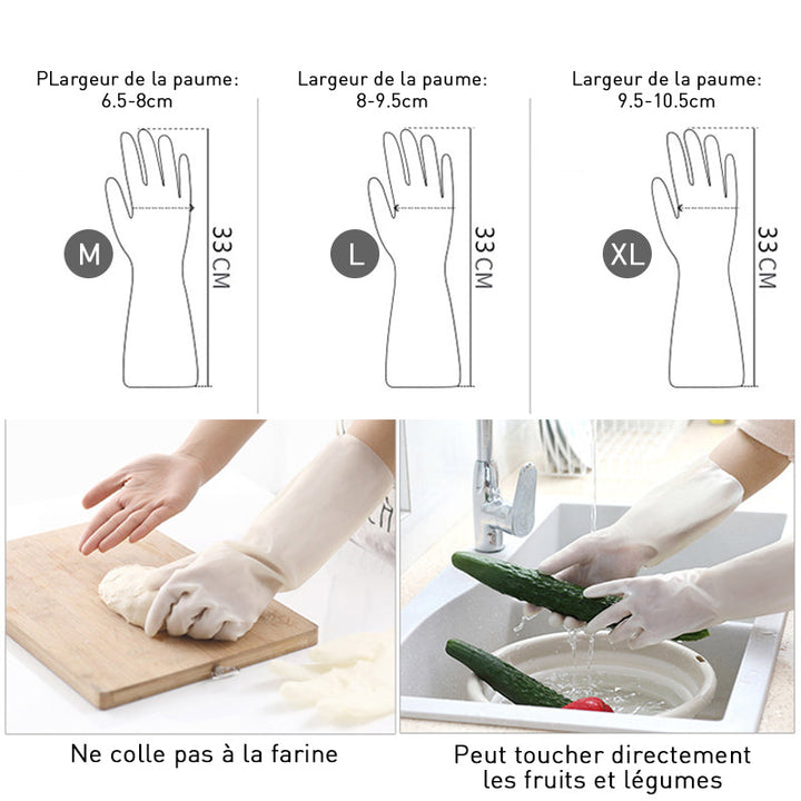 Durable velvet kitchen gloves (4 pairs) | Kalsten