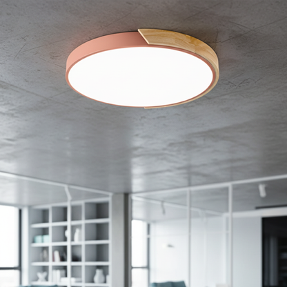 Splice Wood-Accent Dimmable Flush Mount