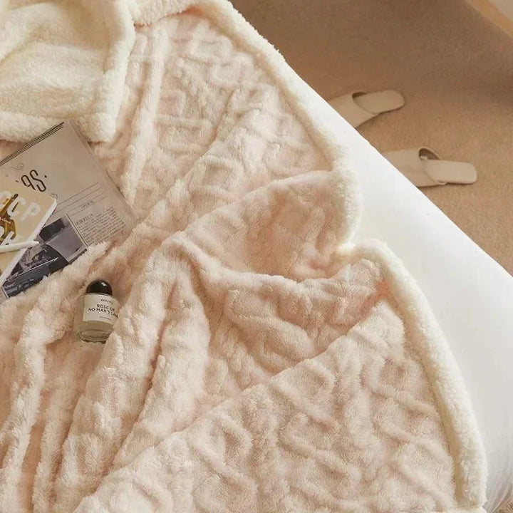 Kalsten | Thick Lambswool Winter Fleece Blanket - LuxyCozy