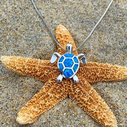 BowLift | Blue Opal Sea Turtle Necklace