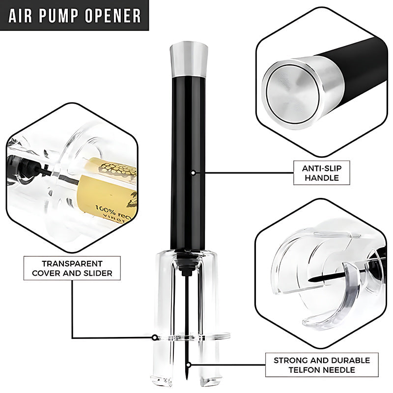 Air Pump Corkscrew Wine Opener Set