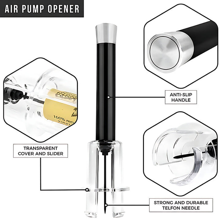 Air Pump Corkscrew Wine Opener Set