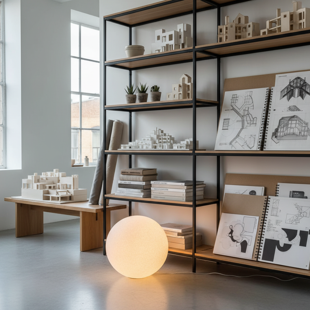 LunaBall Resin Globe Floor Lamp