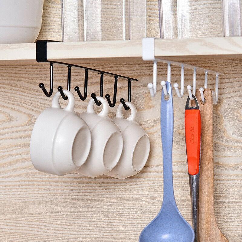 Kalsten | 6 Hooks Under-Cabinet Hanger Rack