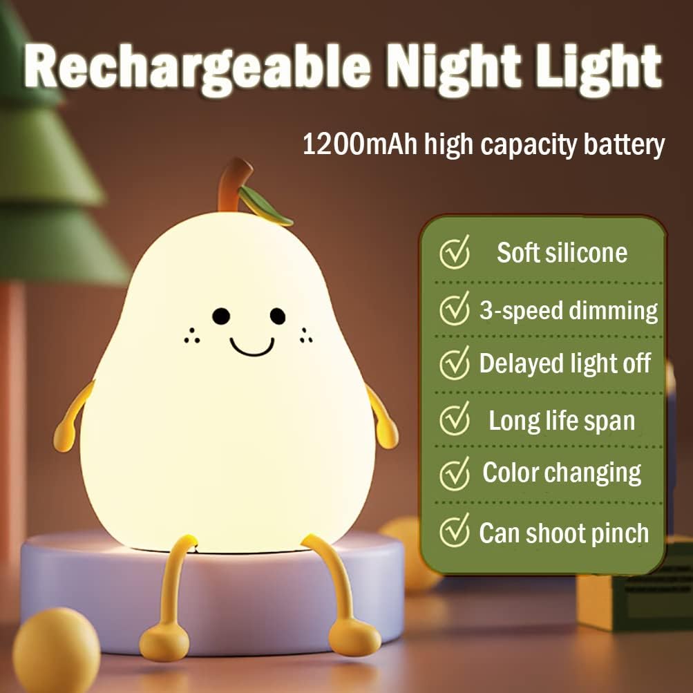 Chic PearGlow Night Light with USB Charger and Warm White Light Kalsten