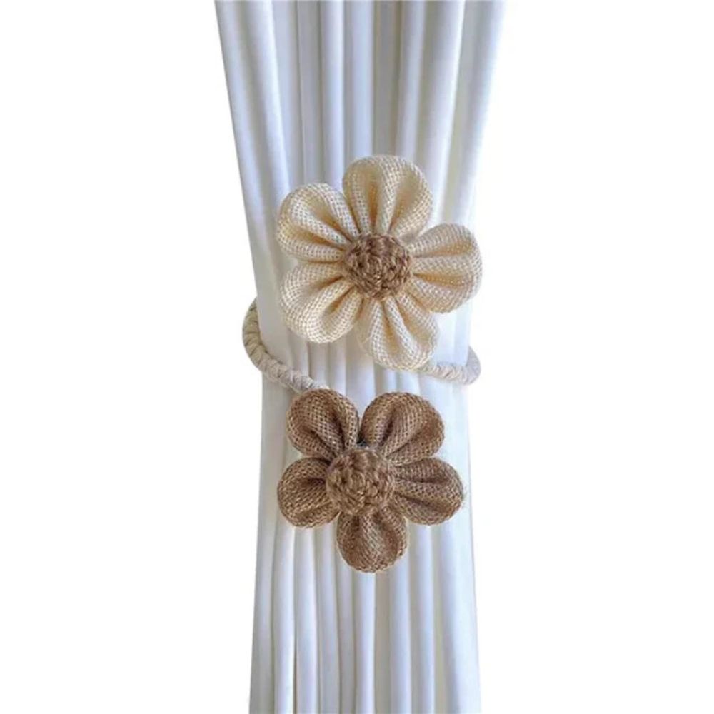 Kalsten | Floral Hemp Curtain Tie Back | 2Pcs Set