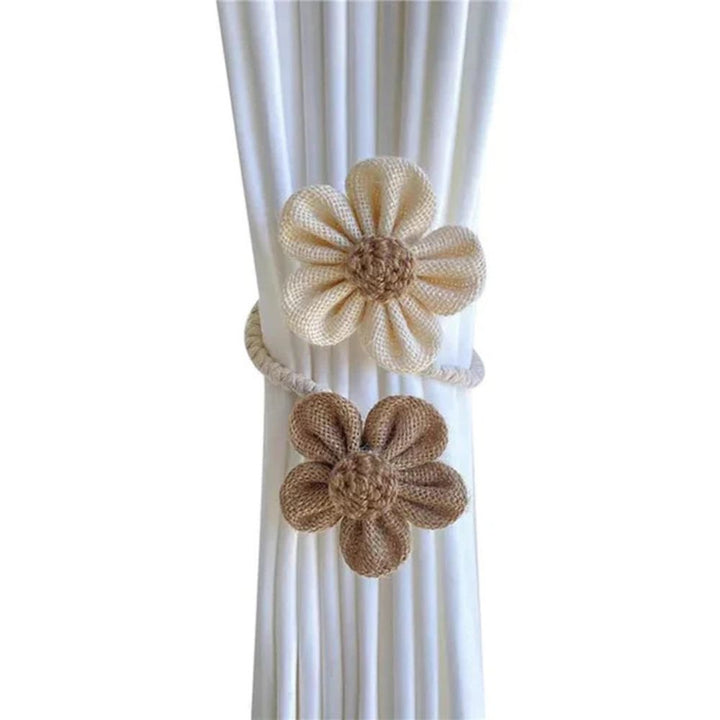Kalsten | Floral Hemp Curtain Tie Back | 2Pcs Set