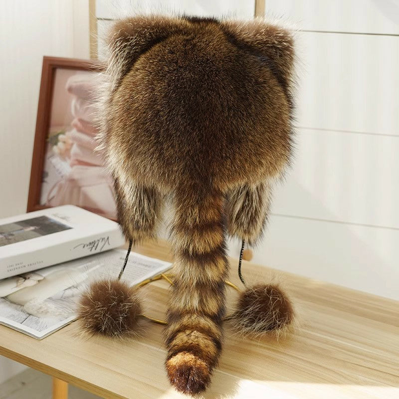 Kalsten | Cute Faux fur Raccoon Tail Parent-Child Plush Hat
