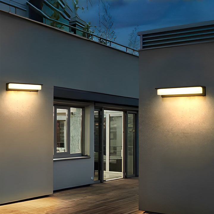 Minimalist Rectangular Waterproof LED Modern Solar Wall Lamp Exterior Lights | Kalsten