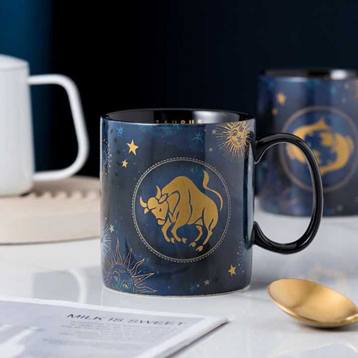 12 Constellations Mug Cobalt Blue Ceramic Coffee Mug | Kalsten