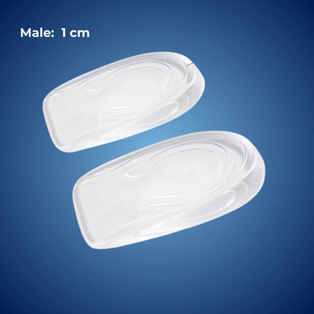 LiftComfort Silicone Gel Heel Lifting Inserts | Height Increase - Pain Relief for Plantar Fasciitis - Shock Absorption - Better Posture Kalsten
