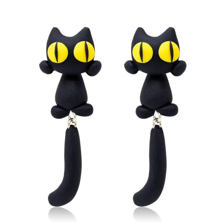 Unique Cat Earrings Yellow Eyes | Kalsten