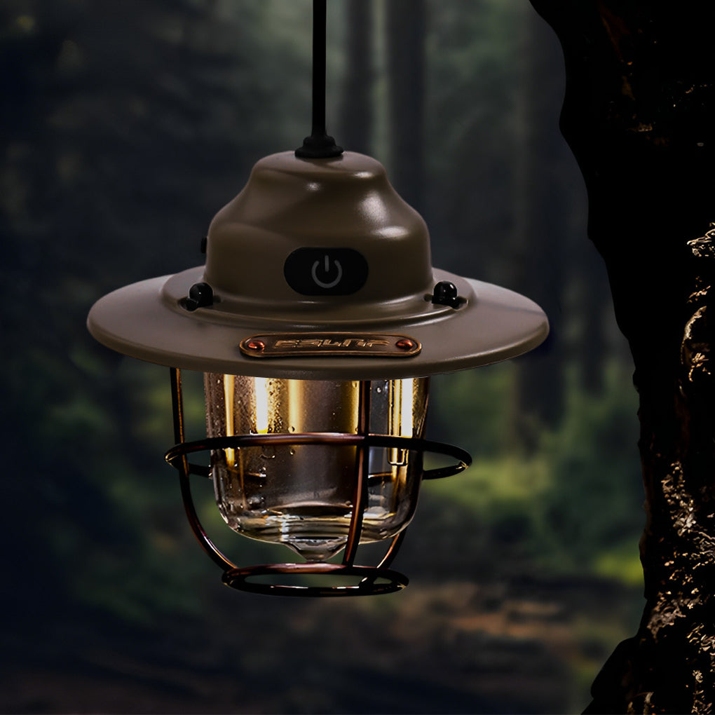Round LED Waterproof USB Rechargeable Retro Outdoor Light Camping Lamp | Kalsten