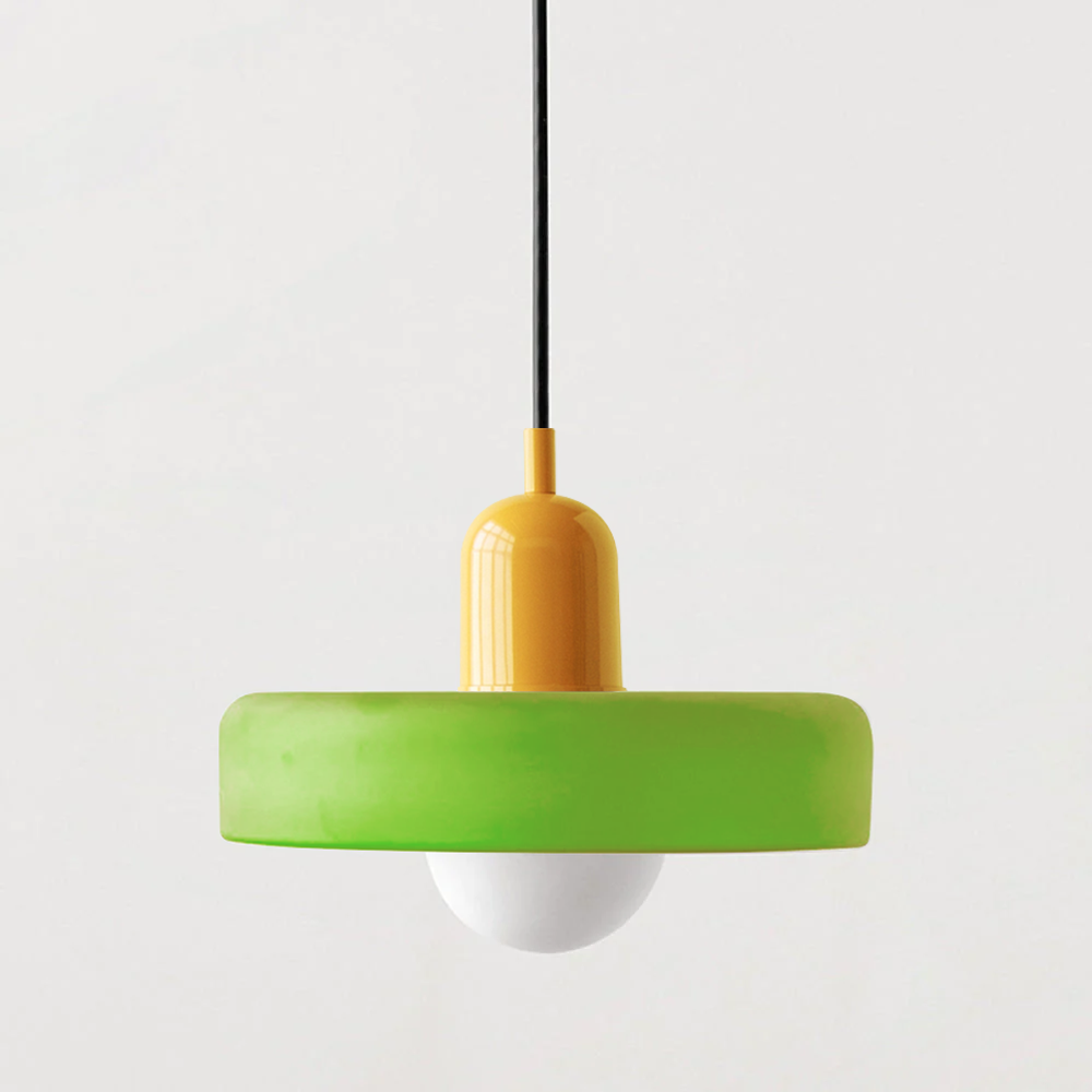 Bauhaus Coloured Glass Pendant Lamp