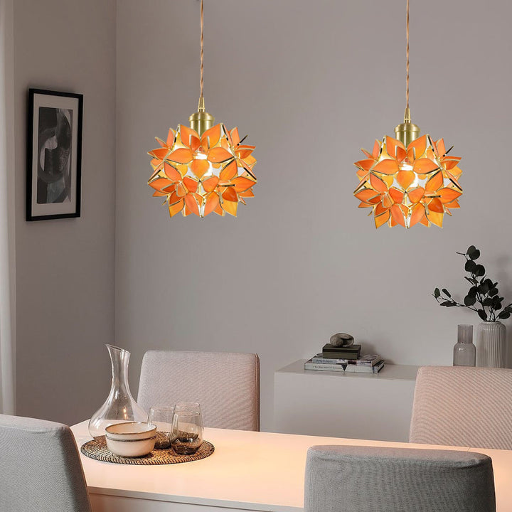Glass Gardenia Petals Romantic Warm LED French Style Pendant Lights Fixture | Kalsten