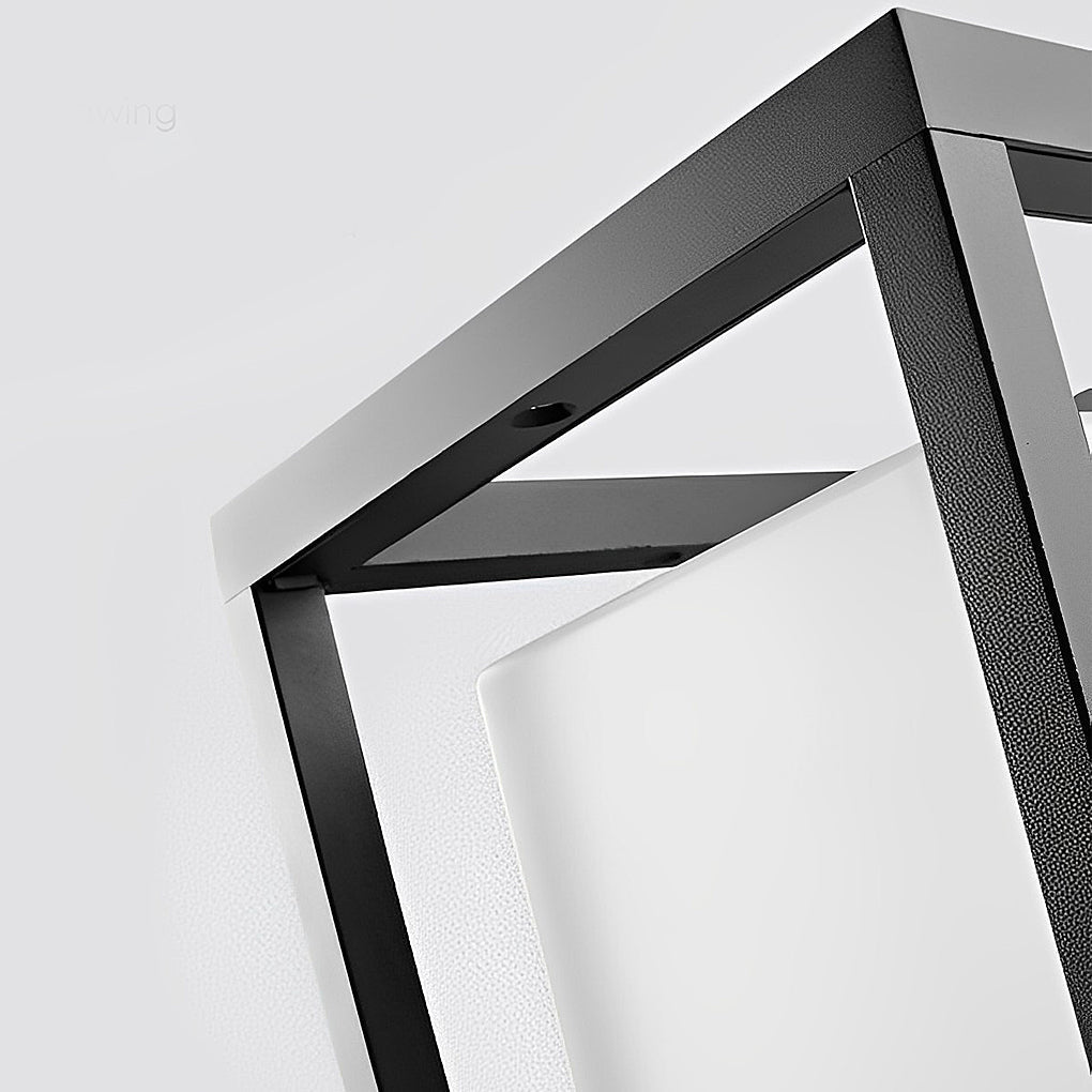 Minimalist Square Waterproof LED Black Modern Solar Fence Post Lights | Kalsten