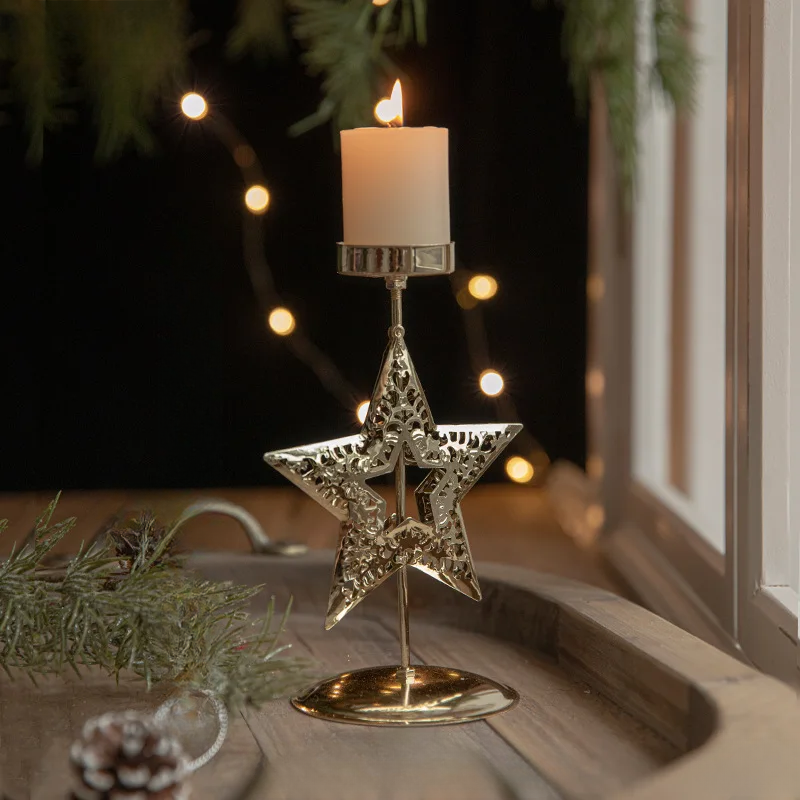 Christmas Candle Holders - Star and Christmas Tree Design for Festive Decoration | Kalsten
