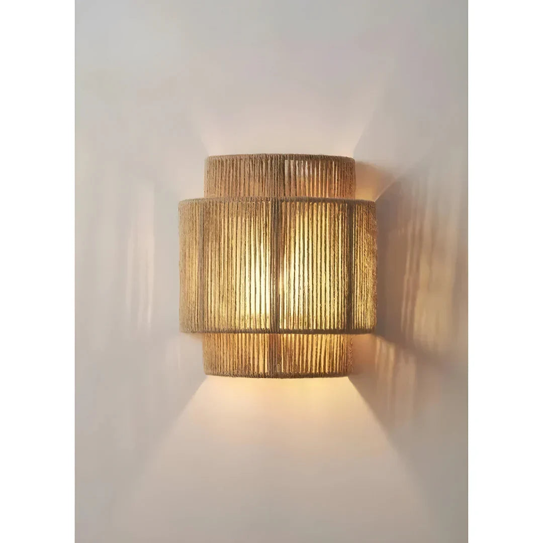 Woven Rattan Wall Lamp – Modern Design