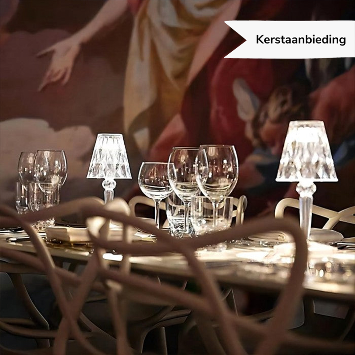 LuxeCrystal Premium LED Table Lamp | Wireless | Dimmable Crystal Lighting | Mood Light & Decoration | Kalsten