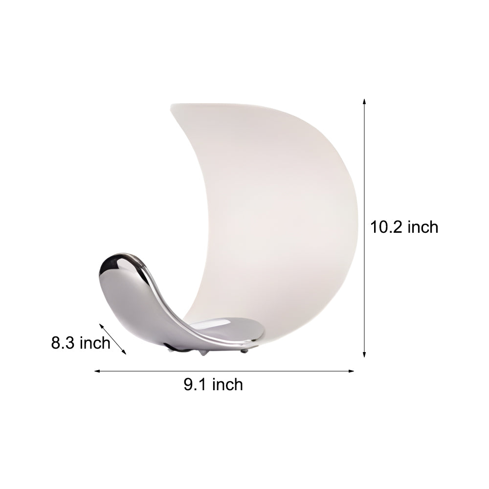 Curl Polished Silver Chrome LED Table Lamp - Touch Control | Kalsten