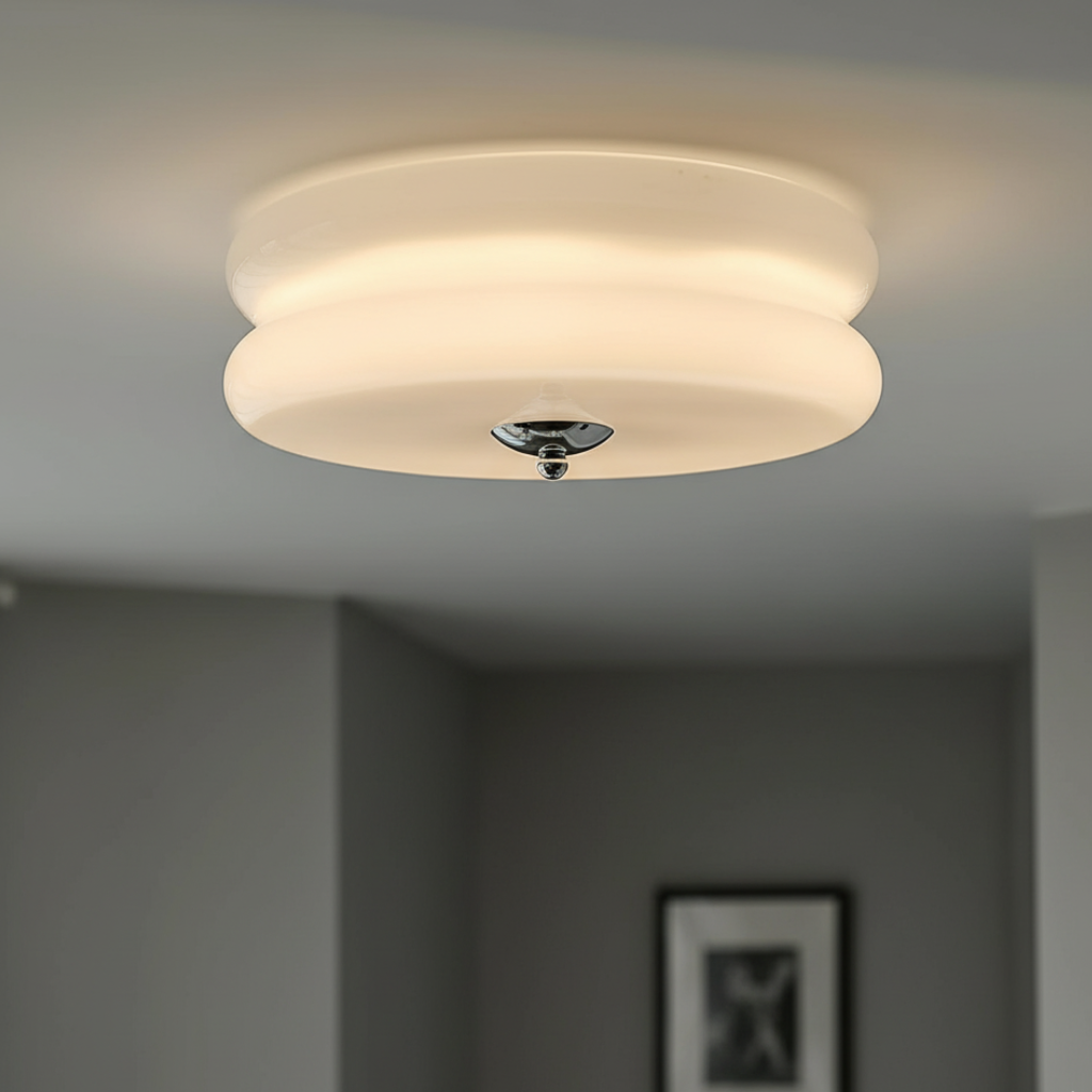 Art Deco Glass Flush Mount Ceiling Light