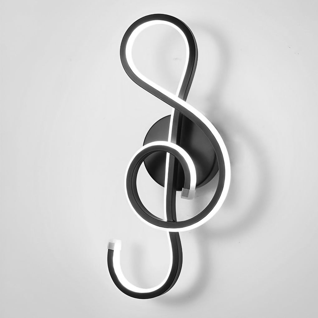 Musical Note LED Wall Sconce – Modern Artistic Music Decor Wall Lamp (Black/White) | Kalsten