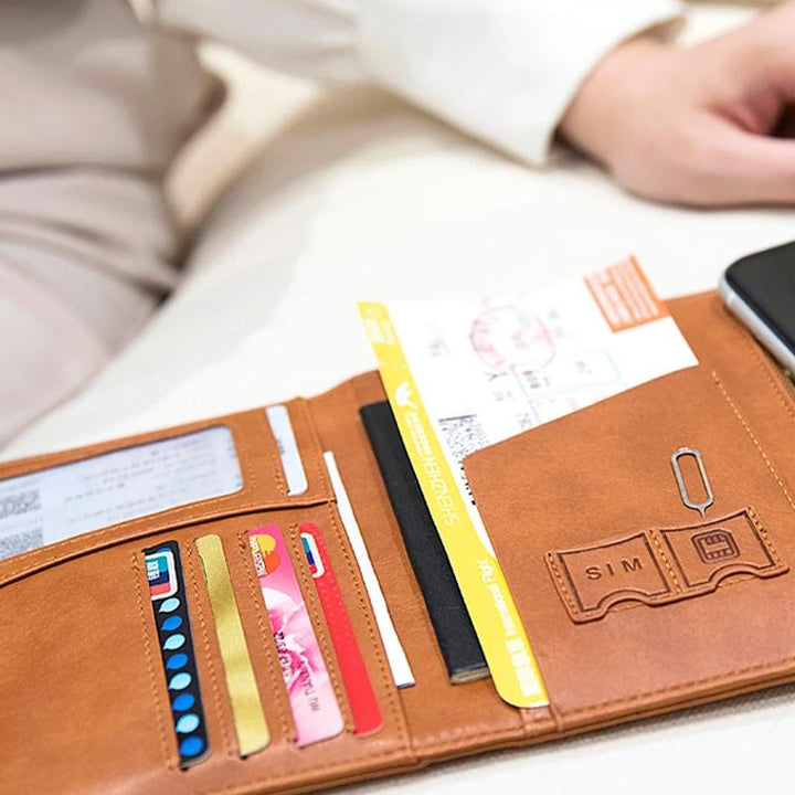 Men's Leather Passport Wallet with RFID Blocking | Kalsten