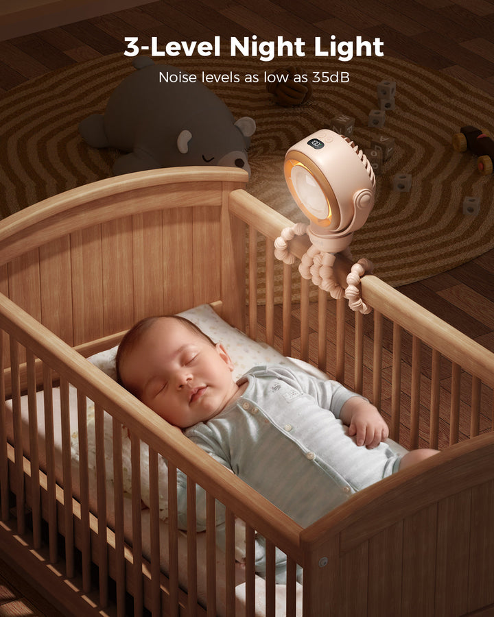 Baby Stroller Fan - 4000mAh Rechargeable 4-Speed | Kalsten