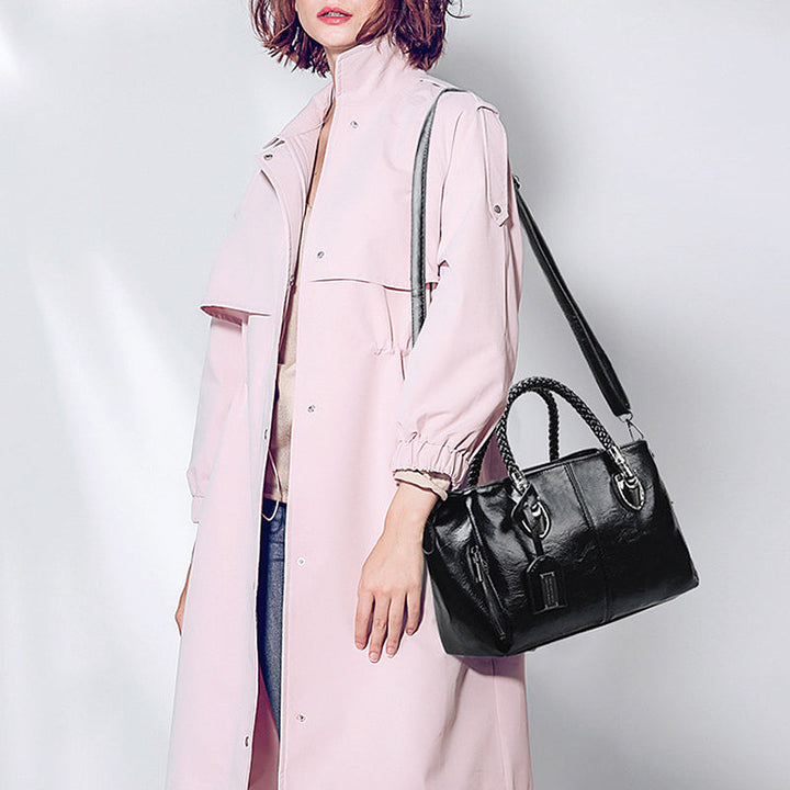 New handbags made of oil wax leather Boston, large tote bag made of soft leather | Kalsten