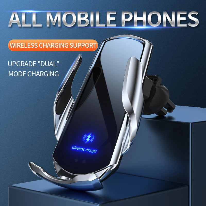 Kalsten | 2-in-1 Wireless Car Charger & Phone Holder Automatic Clamping - Fast Charging Secure Universal Compatibility Adjustable & Practical