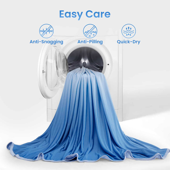 Q-Max > 0.5 Gradient Blue Cooling Blanket – Double-Sided, Breathable & Machine Washable | Kalsten