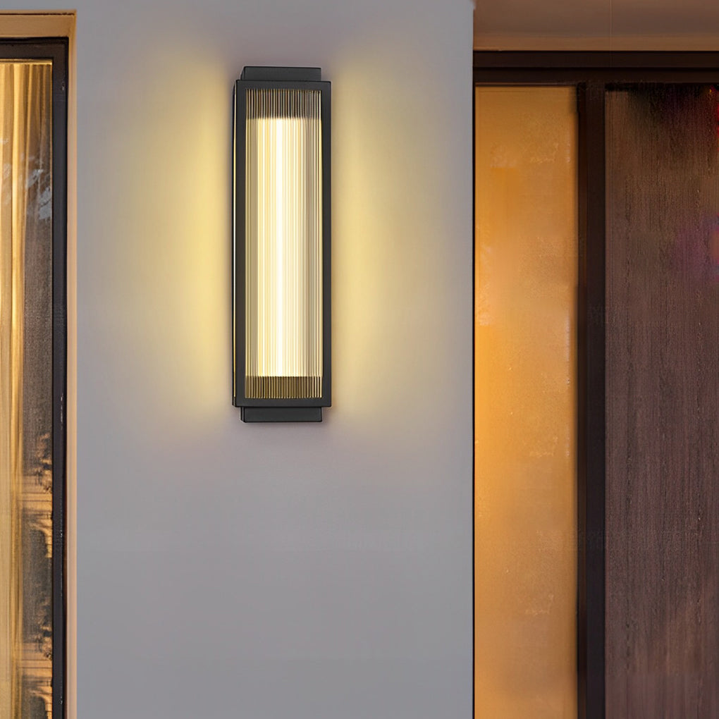 Rectangular Strip Waterproof LED Black Modern Outdoor Wall Lights | Kalsten