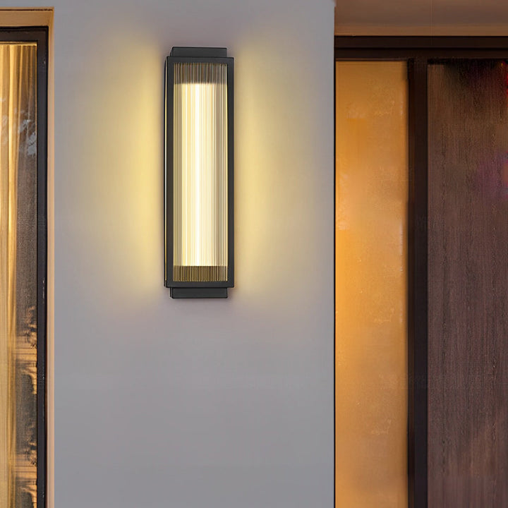 Rectangular Strip Waterproof LED Black Modern Outdoor Wall Lights | Kalsten