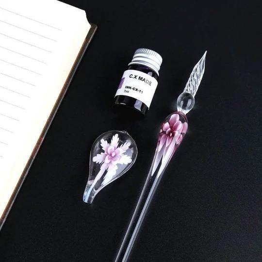 Kalsten | Glass Calligraphy Pen Set with Ink and Pen Holder