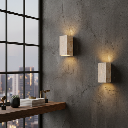 Natural Travertine Indoor/Outdoor Wall Sconce