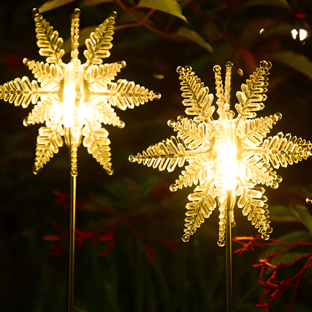 2PCS Creative Snowflakes Decor Waterproof LED Solar Powered Lawn Light | Kalsten