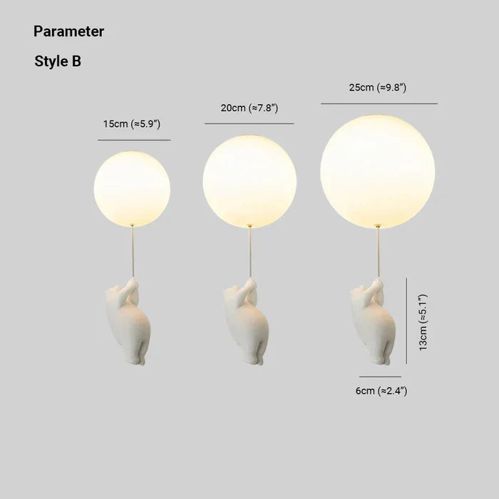 Children's Ceiling Lamp with Bear and Balloon - CloudBear | Kalsten