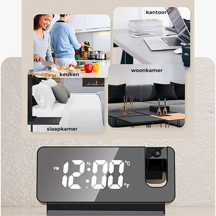 Modern Alarm Clock Projector | Multifunctional Alarm Clock with Projection | Kalsten