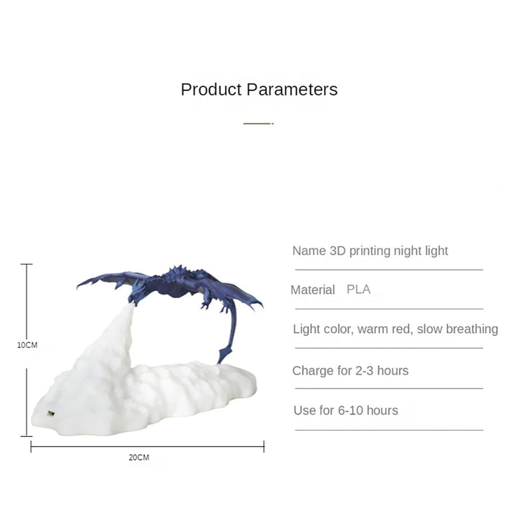 3D Print LED Fire Dragon Night Lamp | Kalsten