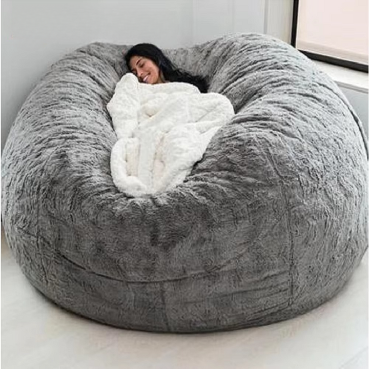 Kalsten | Giant 5ft Fluffy Faux Fur Bean Bag Cover – Ultra-Soft Lounge Sofa (Cover Only)